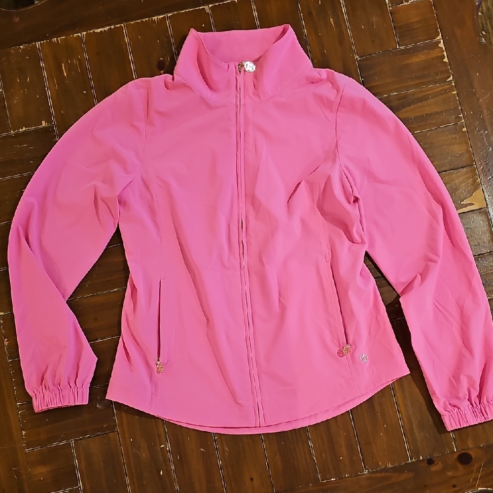 Lilly Pulitzer Pink Full-Zip Golf Jacket Small